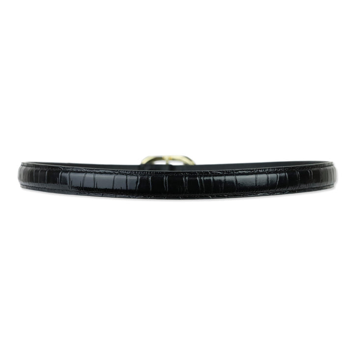 Anine Bing Black Embossed With Gold Small Signature Link Belt