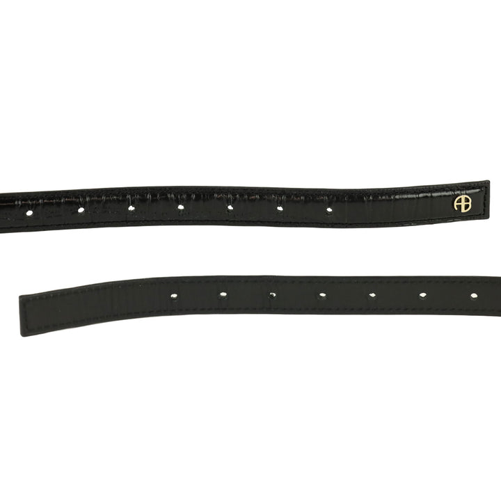 Anine Bing Black Embossed With Gold Small Signature Link Belt