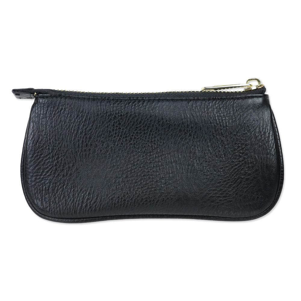 Anine Bing Black Grain Leather Zip Pouch