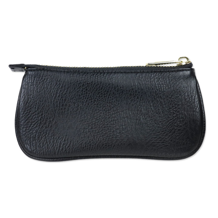 Anine Bing Black Grain Leather Zip Pouch