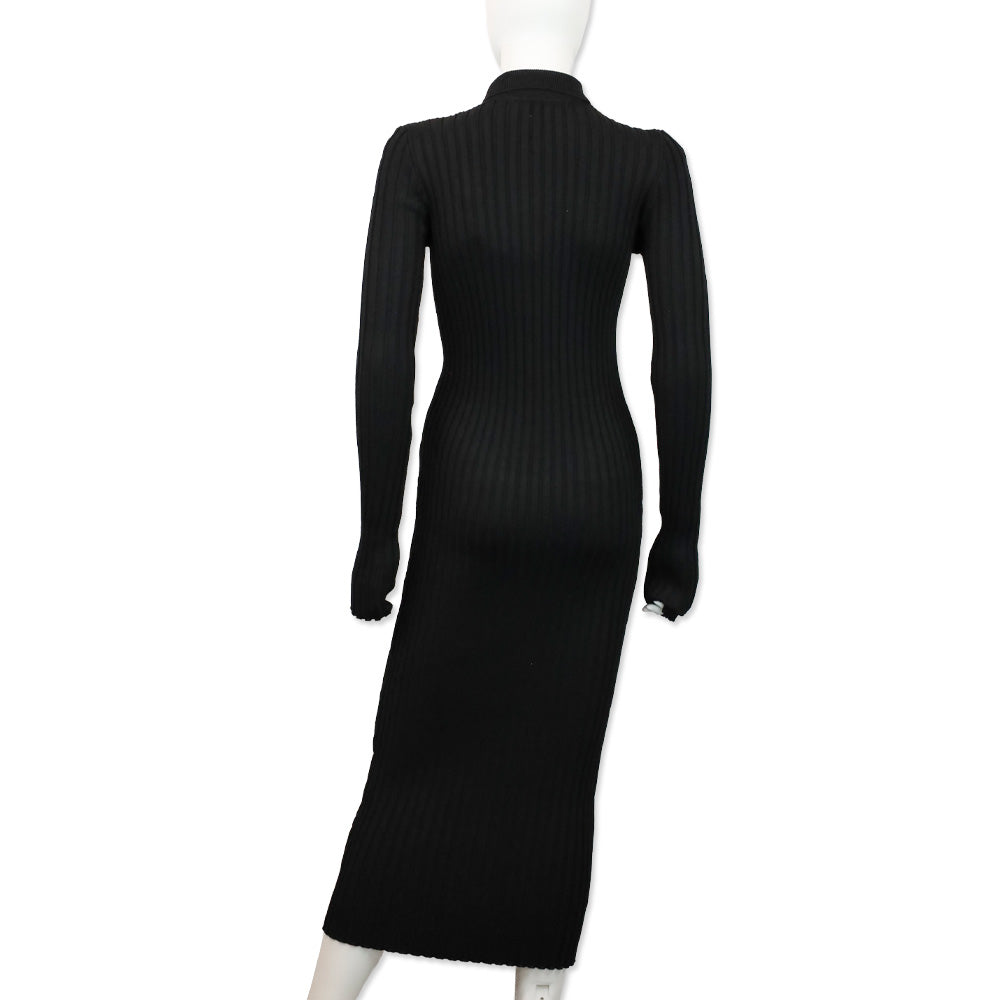 Anine Bing Black Joslyn Midi-Length Knit Cardigan Dress