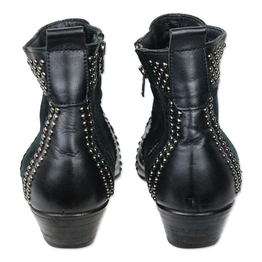 Anine Bing Black Leather Silver Studs Charlie Boots