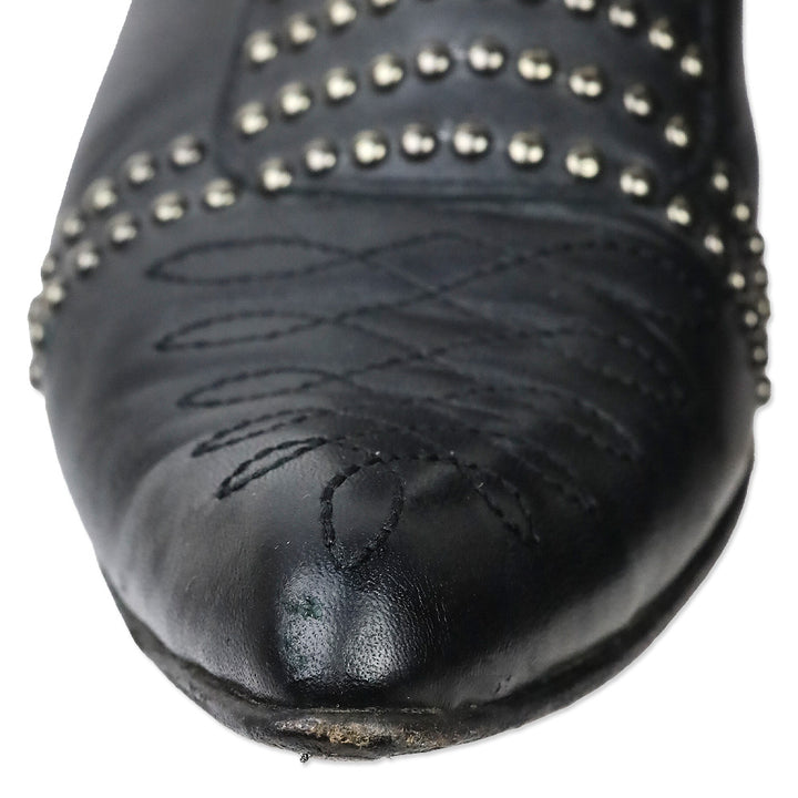 Anine Bing Black Leather Silver Studs Charlie Boots