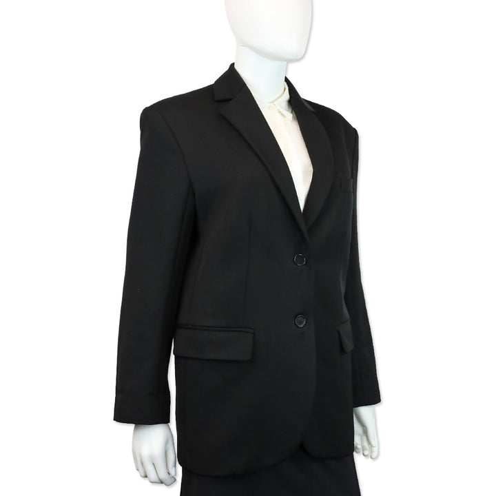 Anine Bing Black Midweight Wool Quinn Blazer