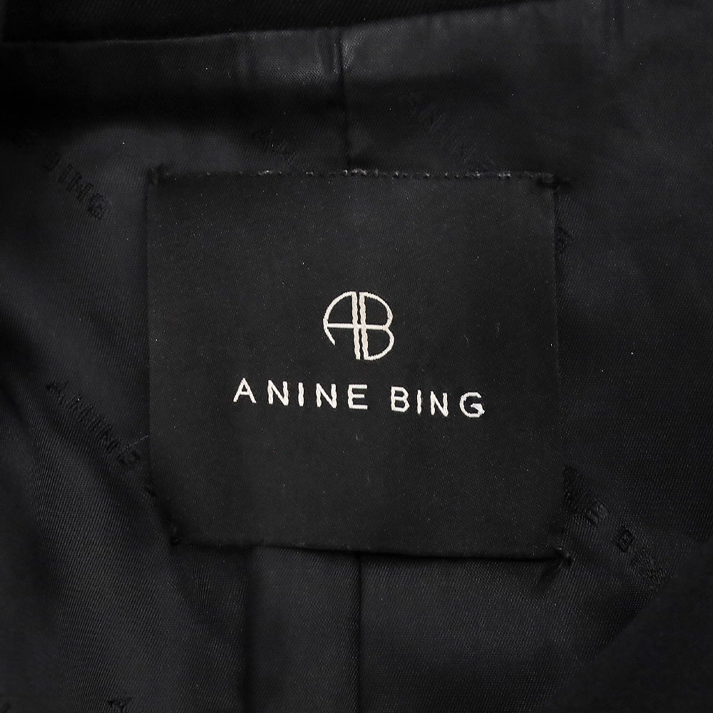 Anine Bing Black Midweight Wool Quinn Blazer