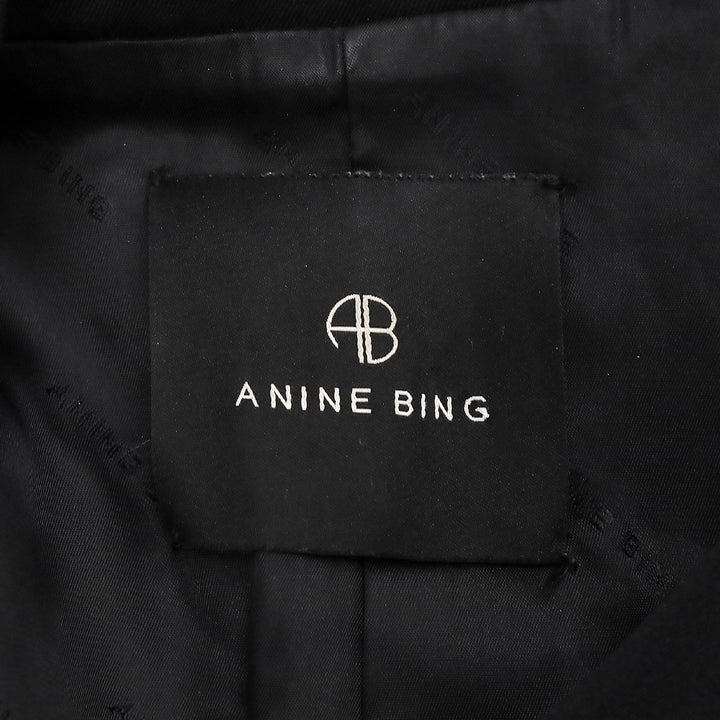 Anine Bing Black Midweight Wool Quinn Blazer