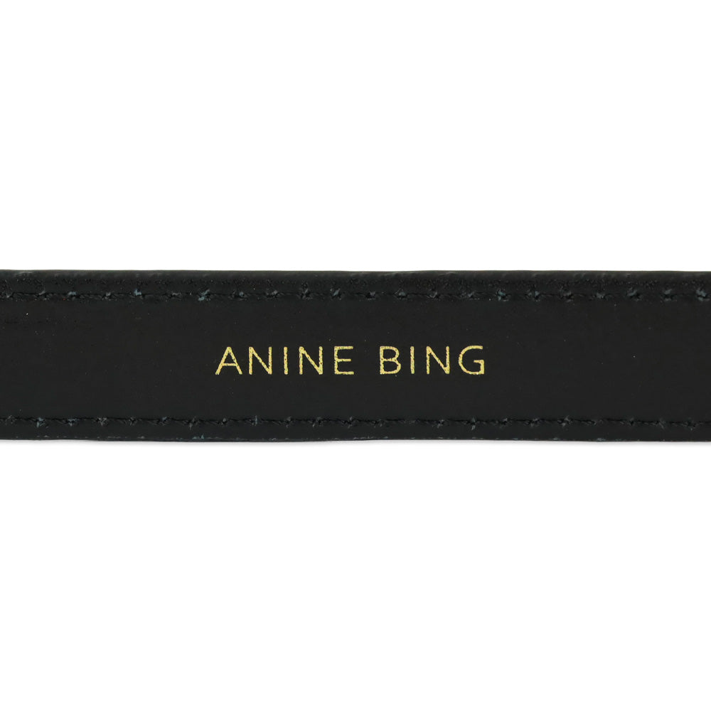 Anine Bing Black With Gold Nikola Belt