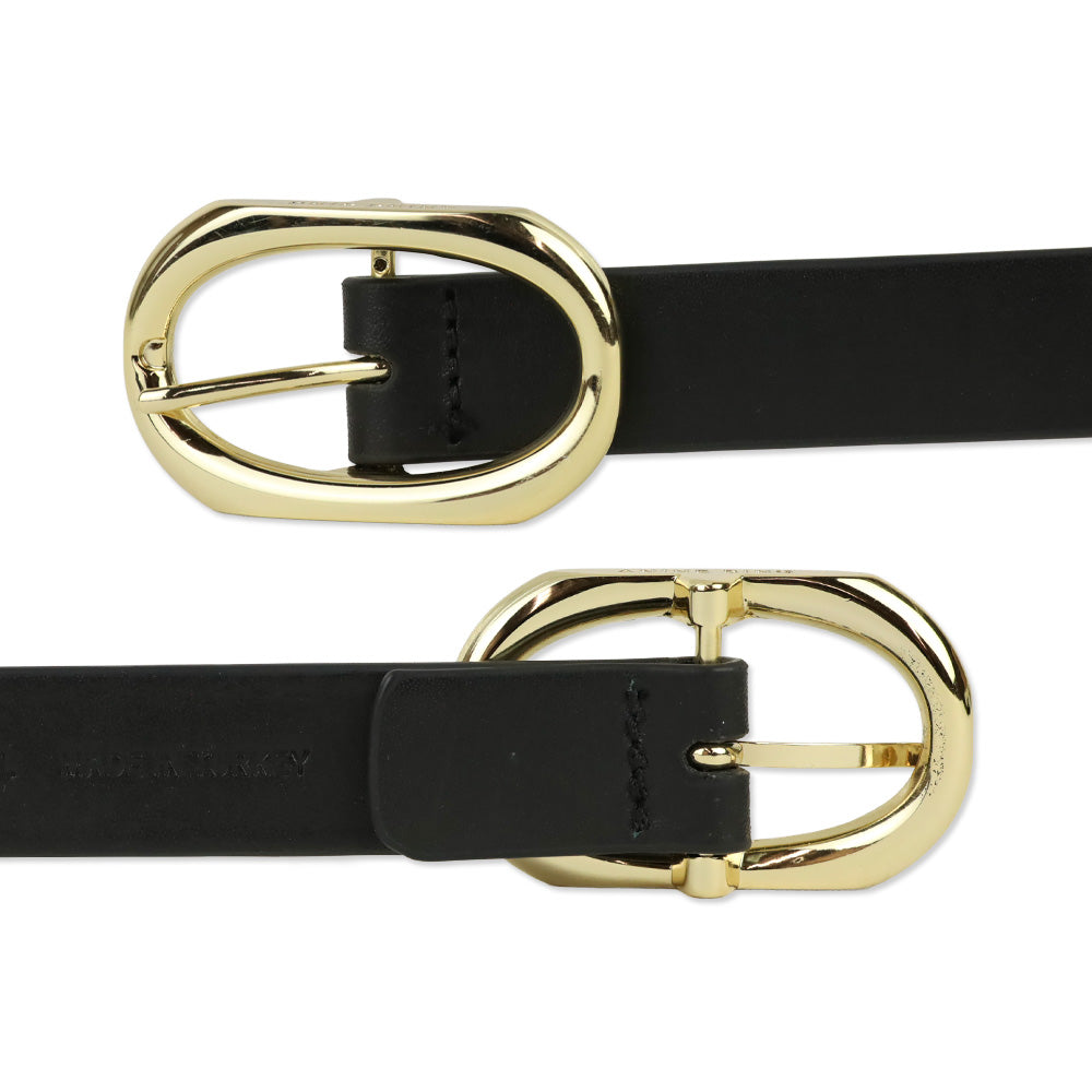 Anine Bing Black With Gold Small Signature Link Belt