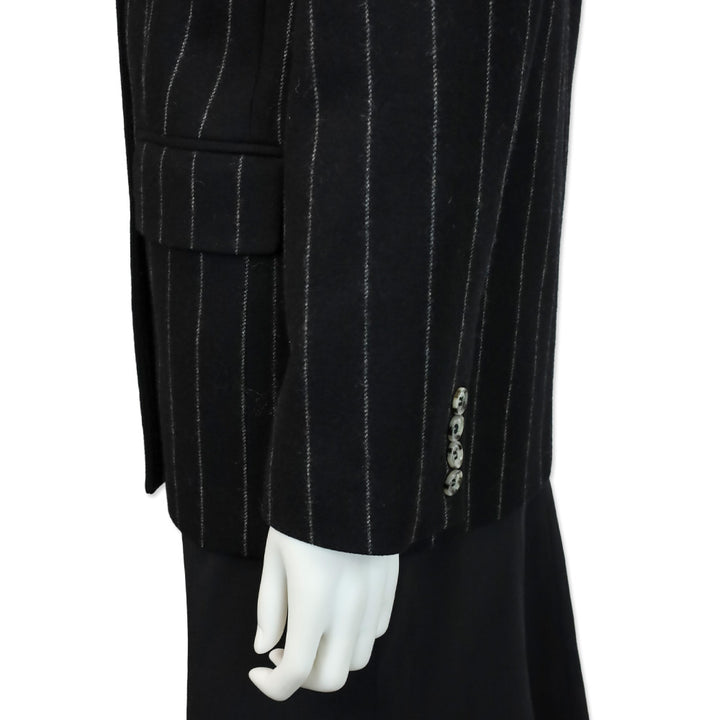 Anine Bing Dark Grey Pinstripe Wool-Blend Maron Blazer