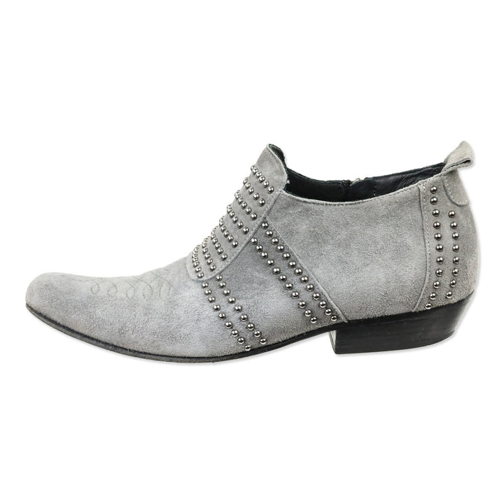 Anine Bing Grey Suede Silver Stud Low Charlie Boot