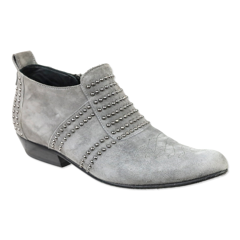 Anine Bing Grey Suede Silver Stud Low Charlie Boot