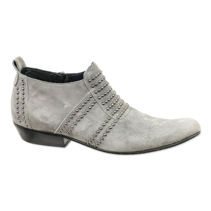 Anine Bing Grey Suede Silver Stud Low Charlie Boot