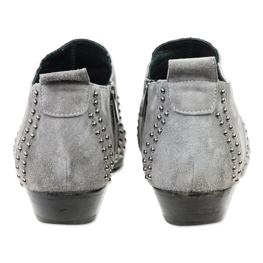 Anine Bing Grey Suede Silver Stud Low Charlie Boot