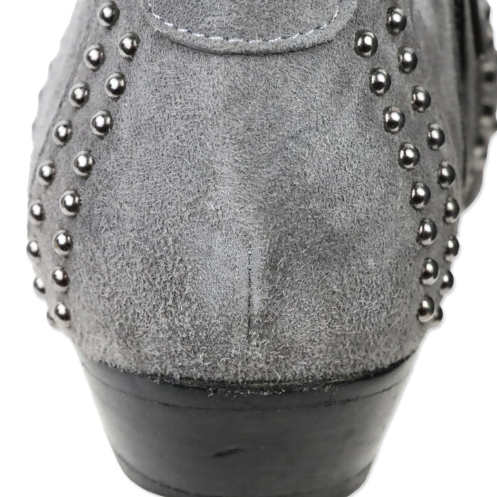 Anine Bing Grey Suede Silver Stud Low Charlie Boot