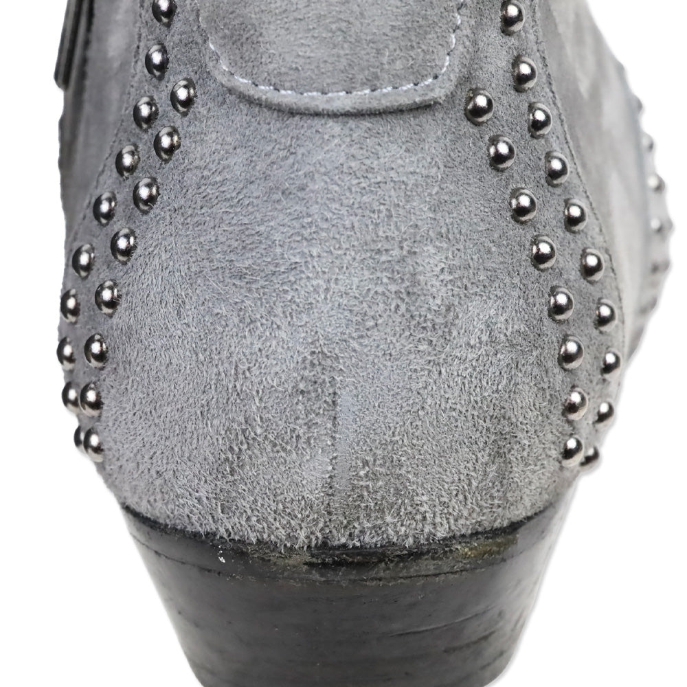 Anine Bing Grey Suede Silver Stud Low Charlie Boot