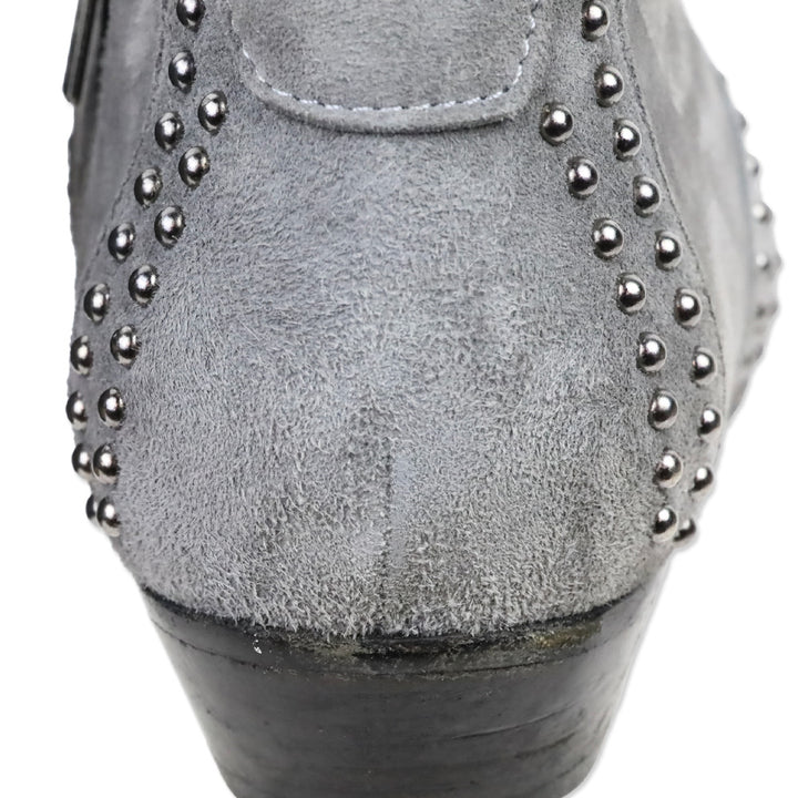 Anine Bing Grey Suede Silver Stud Low Charlie Boot