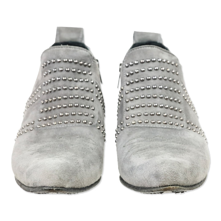 Anine Bing Grey Suede Silver Stud Low Charlie Boot
