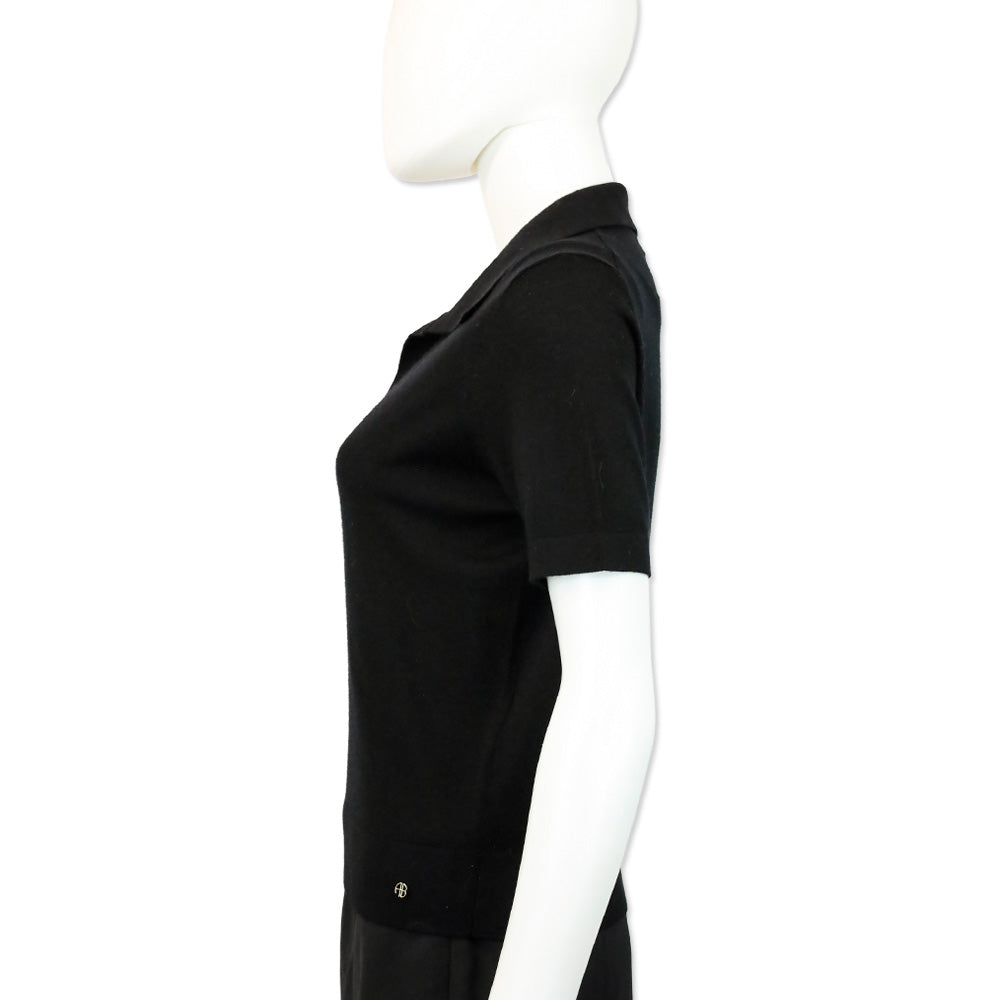 Anine Bing Merino Wool and Cashmere-Blend Moni Polo Sweater