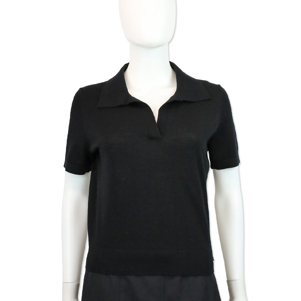 Anine Bing Merino Wool and Cashmere-Blend Moni Polo Sweater