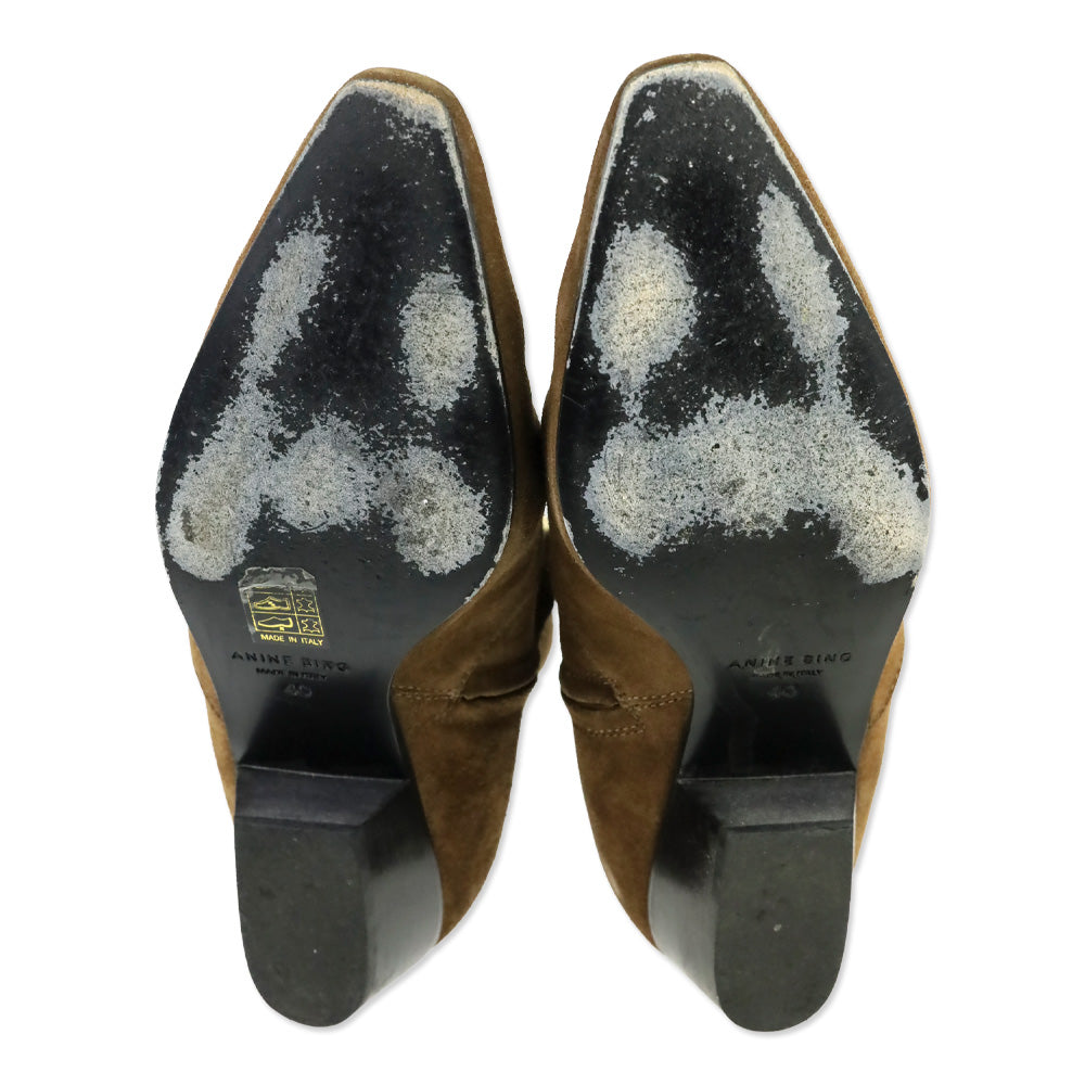 Anine Bing Tobacco Suede Freya Flat Boots