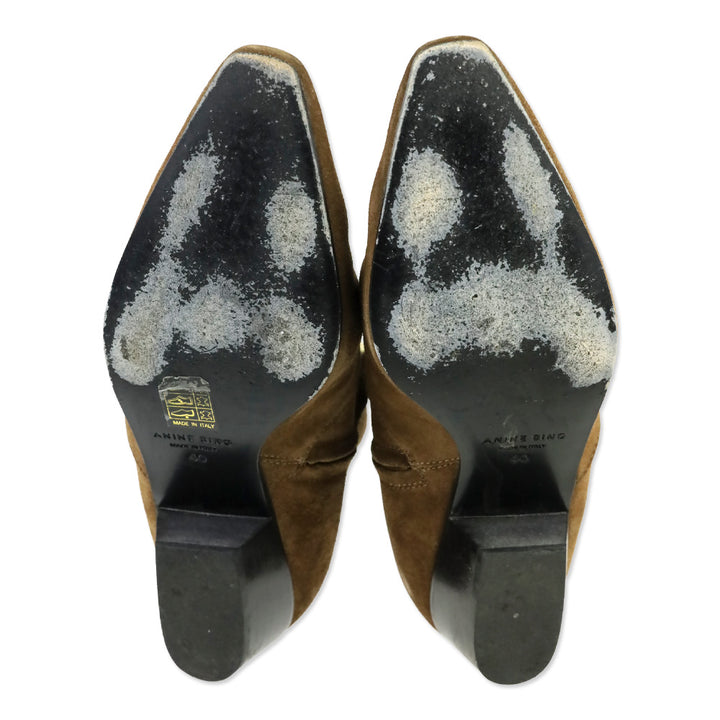 Anine Bing Tobacco Suede Freya Flat Boots