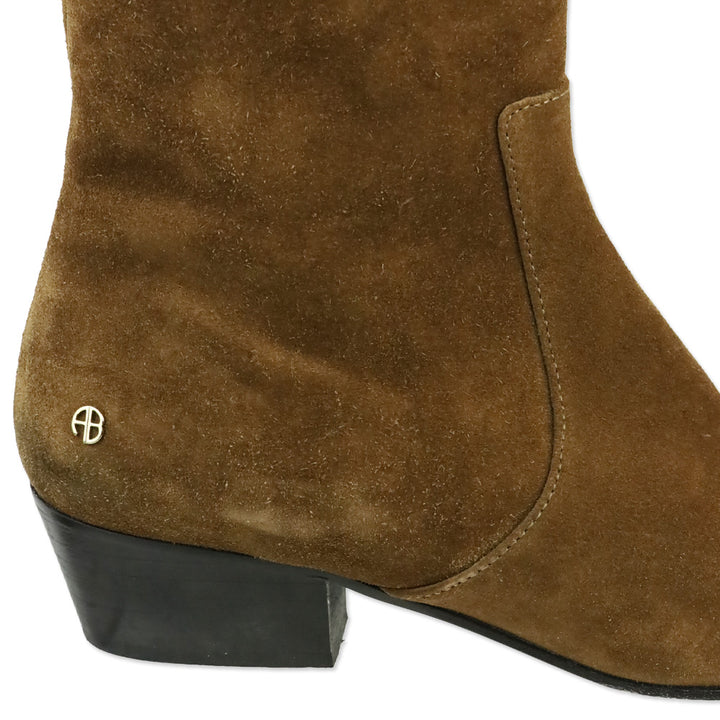 Anine Bing Tobacco Suede Freya Flat Boots
