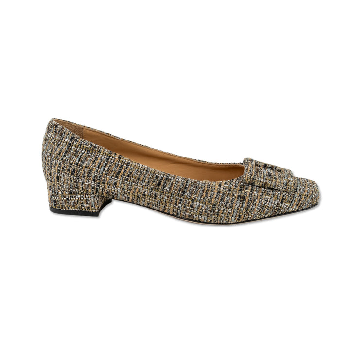 Ann Mashburn Brown Tweed Buckle Shoe