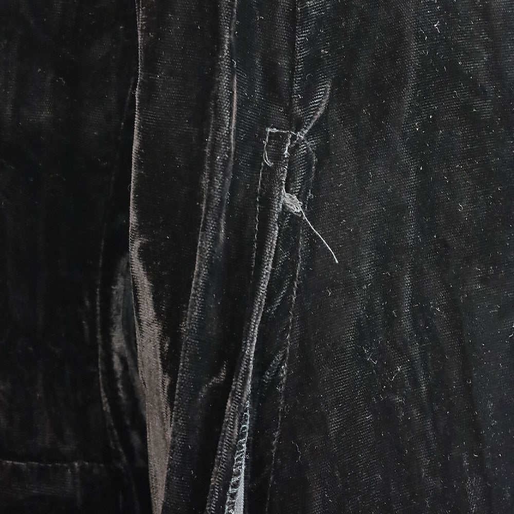 Anna Sui Black Velvet Bead Sequin Embroidered Flare Sleeve High-Low Maxi Dress