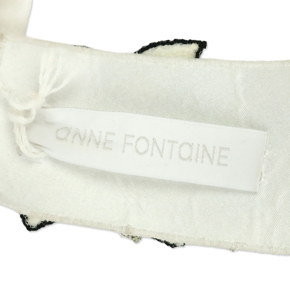 Anne Fontaine Vitoria Black/White Floral Tie Collar Necklace