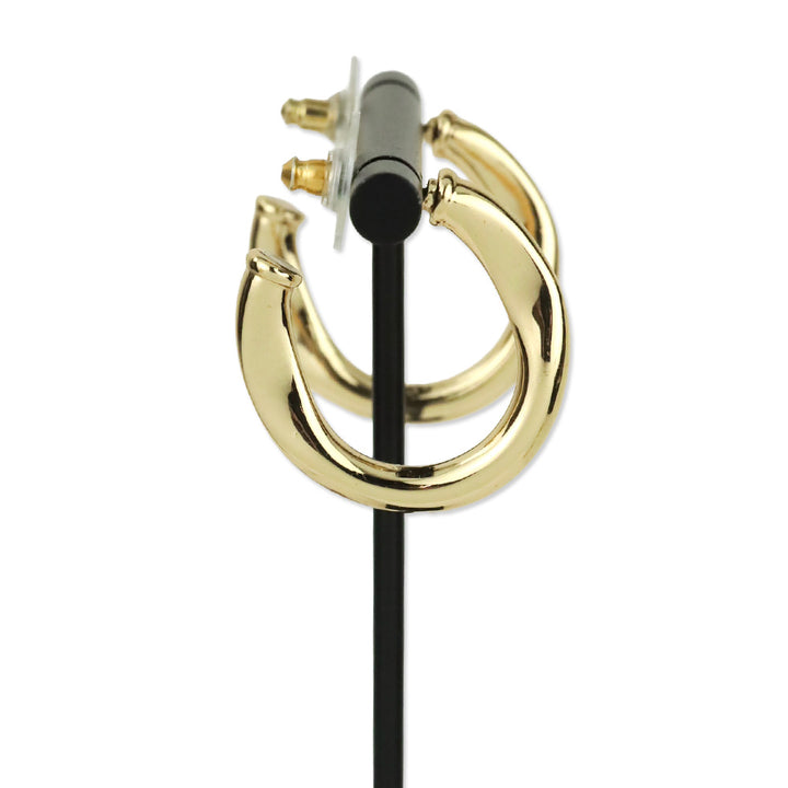 Anthropologie 14K Gold Plated Tubular Hoop Earrings