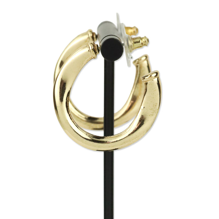 Anthropologie 14K Gold Plated Tubular Hoop Earrings