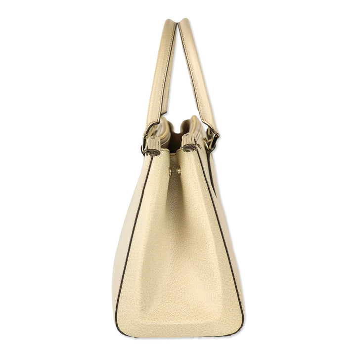 Anya Hindmarch Cream Grained Leather Ebury Tote