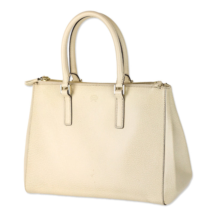 Anya Hindmarch Cream Grained Leather Ebury Tote
