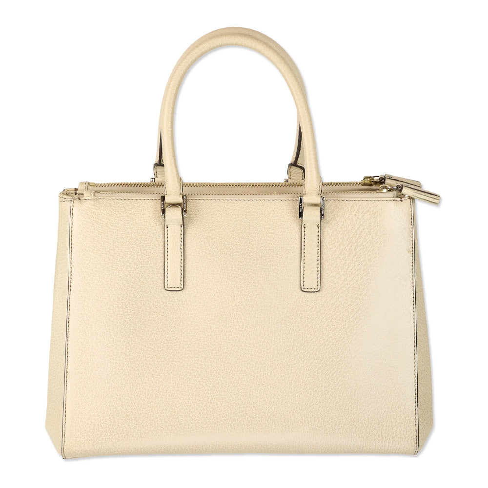 Anya Hindmarch Cream Grained Leather Ebury Tote