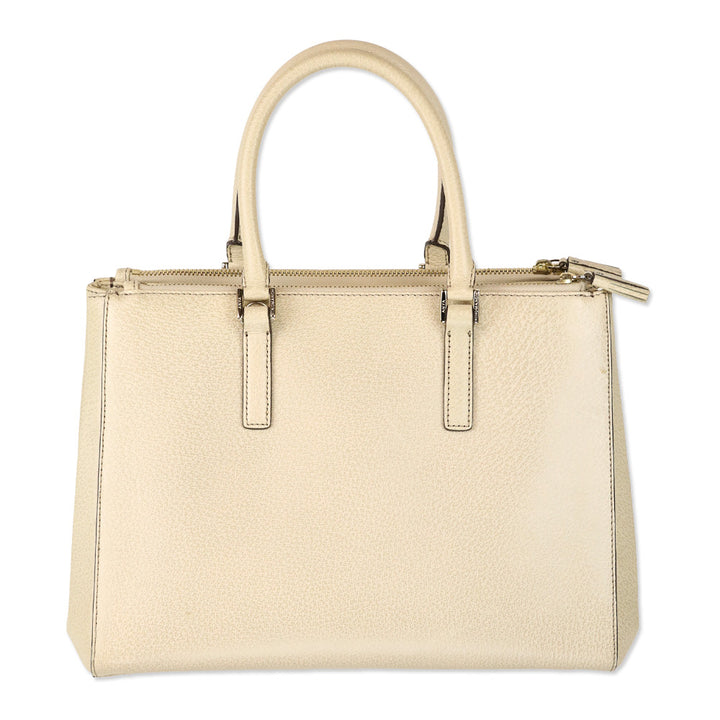 Anya Hindmarch Cream Grained Leather Ebury Tote