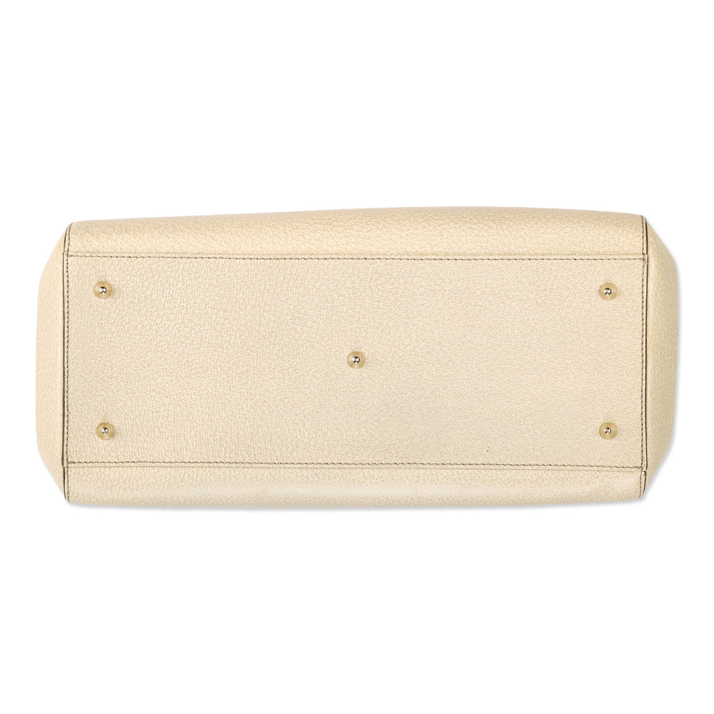 Anya Hindmarch Cream Grained Leather Ebury Tote
