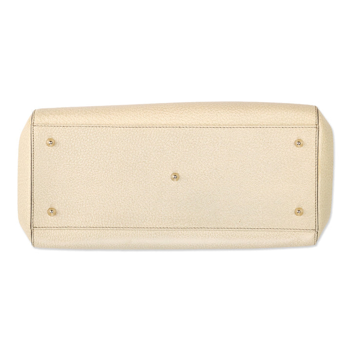 Anya Hindmarch Cream Grained Leather Ebury Tote
