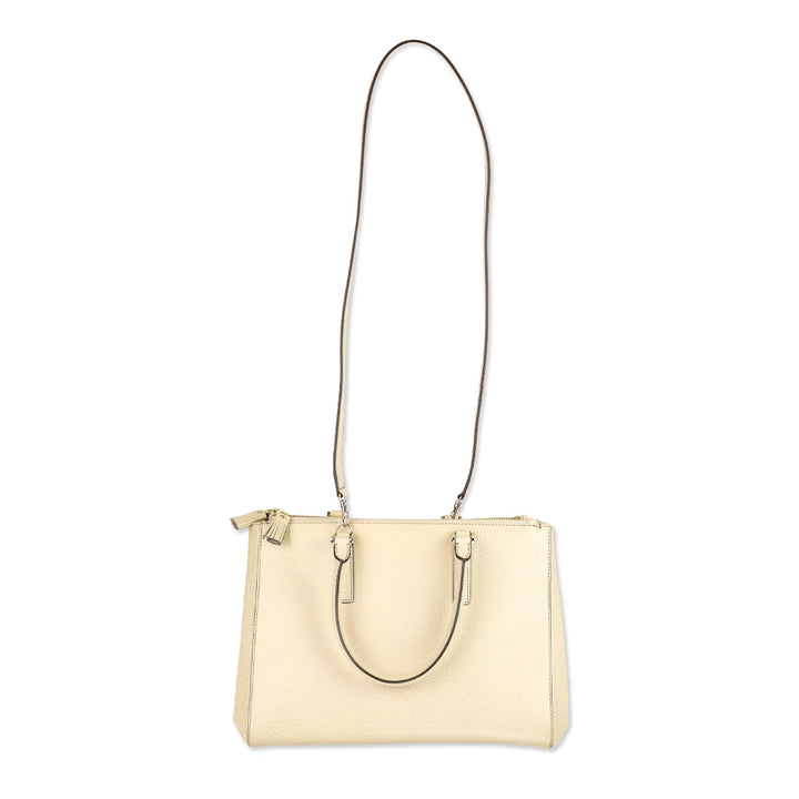 Anya Hindmarch Cream Grained Leather Ebury Tote
