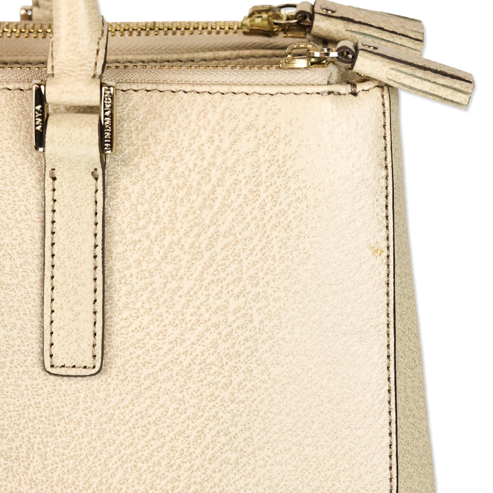 Anya Hindmarch Cream Grained Leather Ebury Tote