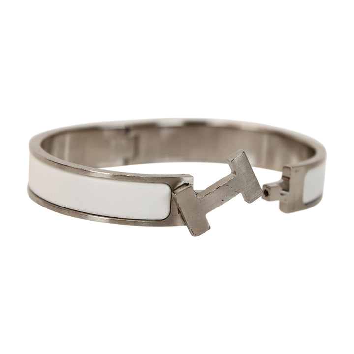 Hermès White Clic H Bracelet