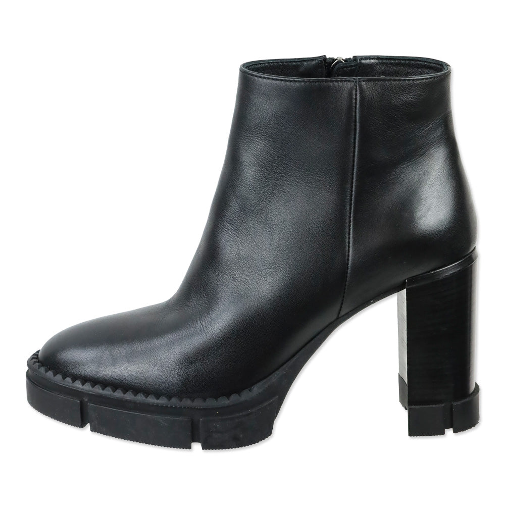 Aquatalia Black Calf Leather Lola Zip Ankle Boot