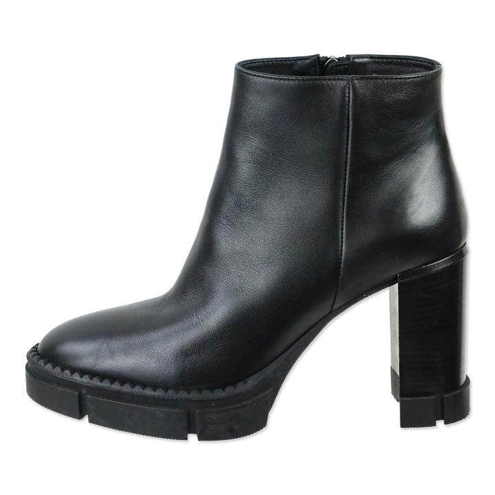 Aquatalia Black Calf Leather Lola Zip Ankle Boot
