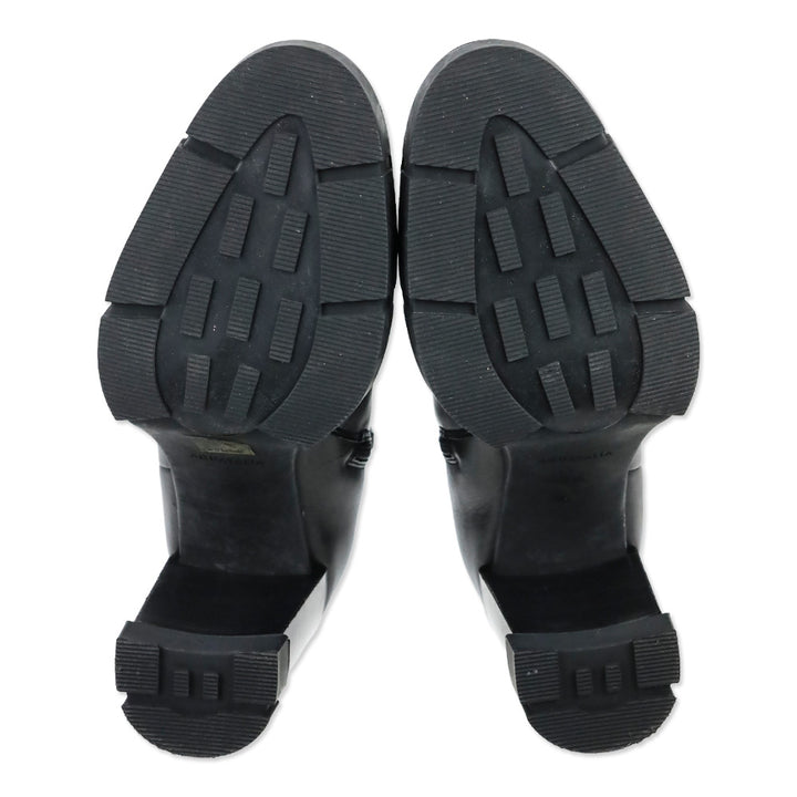 Aquatalia Black Calf Leather Lola Zip Ankle Boot