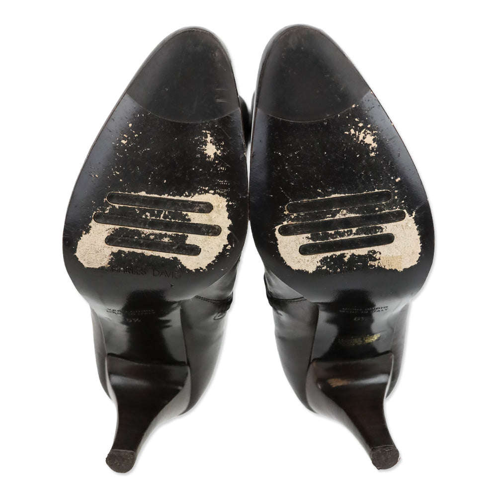 Aquatalia Black Floria Suede Heel Bootie