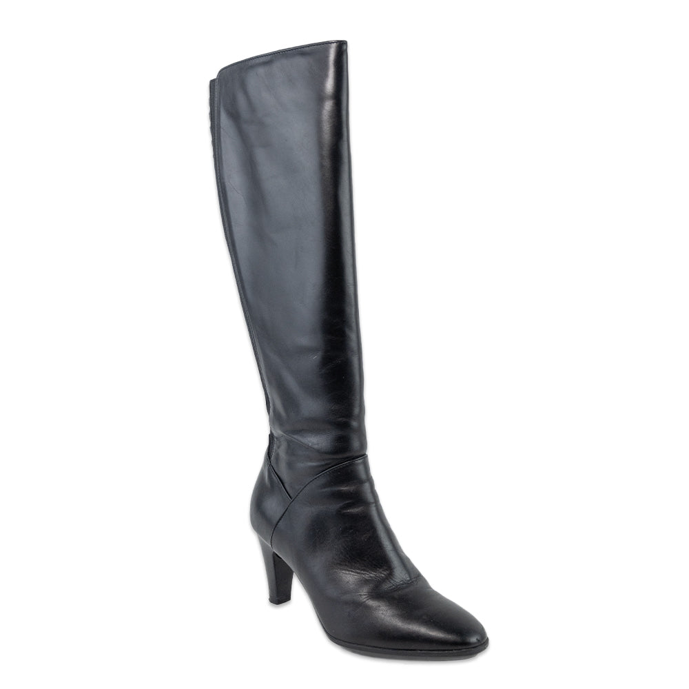 Aquatalia Black Leather Knee High Boots