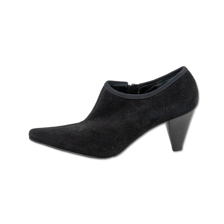 Aquatalia Black Suede Pointed Toe Ankle Booties