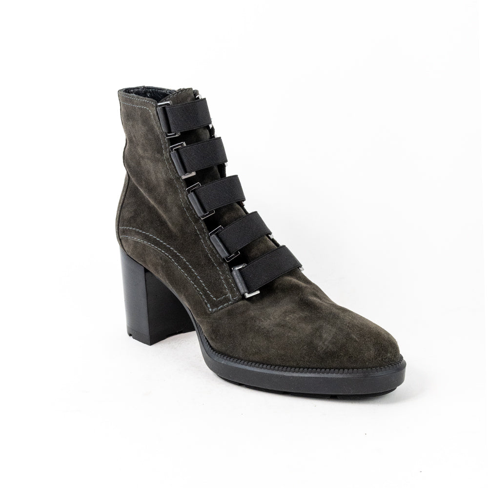 Aquatalia Brown Suede Heeled Combat Boots