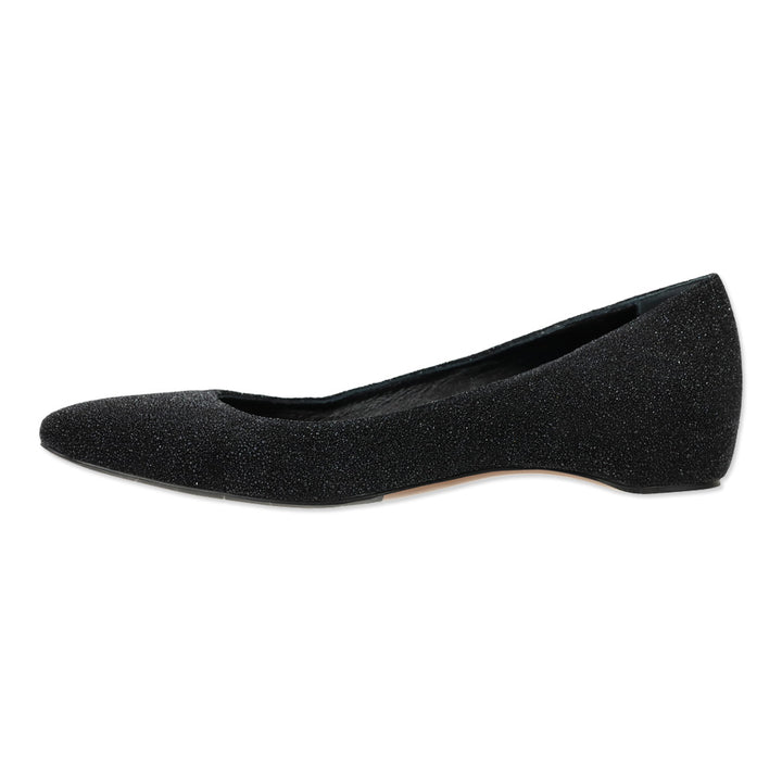 Aquatalia Marcella Black Metallic Glitter Ballerina Flats