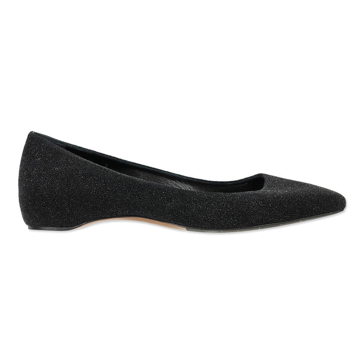 Aquatalia Marcella Black Metallic Glitter Ballerina Flats