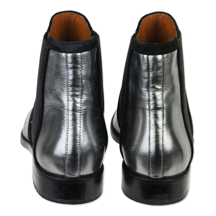 Aquatalia Metallic Gunmetal Leather Yasmine Naplak Chelsea Boot